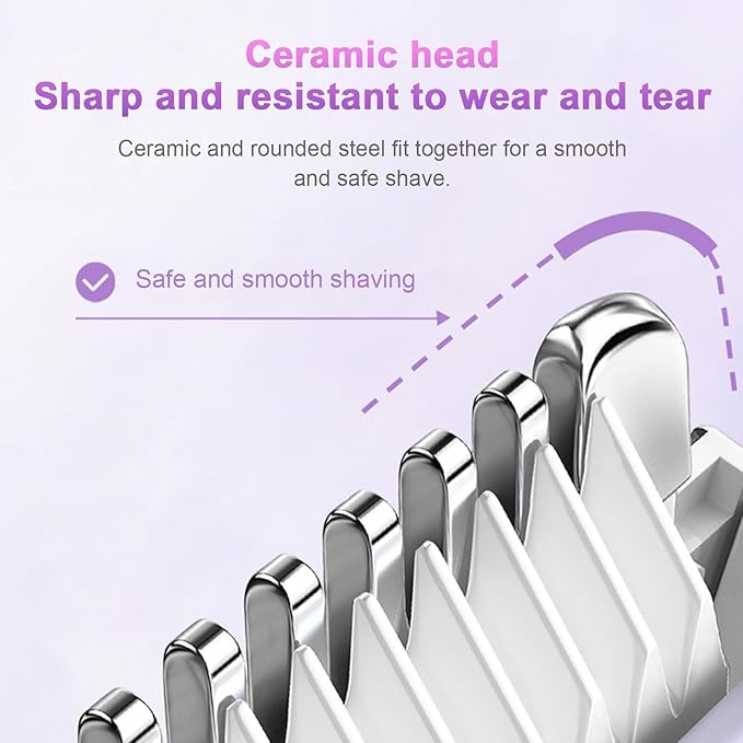 Double Head Shaver & Trimmer - Ipx7 Waterproof Wet & Dry Use (for bikini, underarms, legs, arms, body & face) (ماكينة حلاقة وتشذيب كهربائية برأسين)
